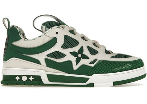 louis vuitton sneakers green and white|louis vuitton wedge sneakers.